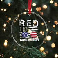 Red Friday Crystal Glass Ornament R.E.D Remember Everyone Deployed American Flag Glasses Dog Tag TS02