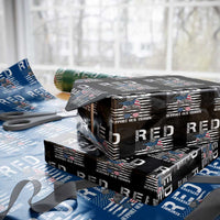 Red Friday Wrapping Paper Roll R.E.D Remember Everyone Deployed American Flag Messy Bun