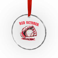 Red October Crystal Glass Ornament Baseball Drip Ice Cream Sprinkles Baseball Glove - Wonder Print Shop