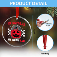 Red October Halloween Crystal Glass Ornament Vintage Philadelphia Baseball Fan Jackolantern Pumpkin TS10