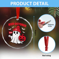 Red October Halloween Ghost Crystal Glass Ornament Philadelphia Spooky Pumpkin Baseball Fan TS10