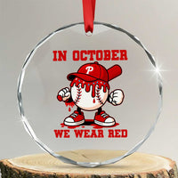 Red October Phillies Crystal Glass Ornament Philadelphia Baseball Drip Boy TS10