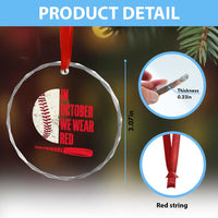 Red October Phillies Crystal Glass Ornament Retro Philadelphia Baseball Fan TS10