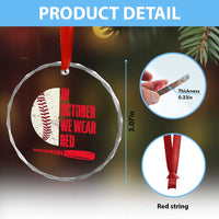 Red October Phillies Crystal Glass Ornament Retro Philadelphia Baseball Fan - Wonder Print Shop