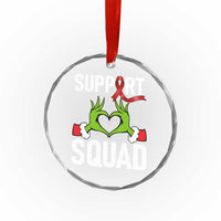 Red Ribbon AIDS Awareness Crystal Glass Ornament Elf Hand Christmas HIV Support TS14