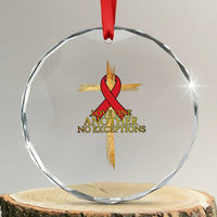 Red Ribbon Christian Crystal Glass Ornament Cross Bible Verse TS14