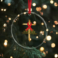 Red Ribbon Christian Crystal Glass Ornament Cross Bible Verse - Wonder Print Shop