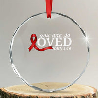 Red Ribbon Christian Crystal Glass Ornament Cross Bible Verse Inspirational Religious Faith TS14
