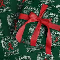 Red Ribbon Christian Wrapping Paper Roll Cross Minimal Faith HIV Awareness Religious - Wonder Print Shop