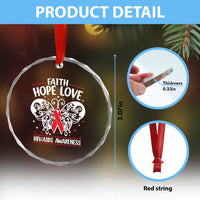 Red Ribbon Faith Hope Love Crystal Glass Ornament World AIDS Day Gift TS12