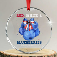 Red White and Blueberries Crystal Glass Ornament Charlie Kirk Tribute 1993 2025 Memorial - Wonder Print Shop