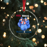 Red White and Blueberries Crystal Glass Ornament Charlie Kirk Tribute 1993 2025 Memorial TS02
