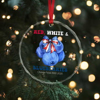 Red White and Blueberries Crystal Glass Ornament Charlie Kirk Tribute 1993 2025 Memorial - Wonder Print Shop