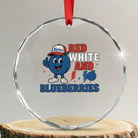 Red White and Blueberries Crystal Glass Ornament Patriotic Fruit Cartoon Graphic TS02