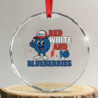Red White and Blueberries Crystal Glass Ornament Patriotic Fruit Cartoon Graphic - Wonder Print Shop