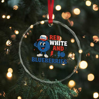 Red White and Blueberries Crystal Glass Ornament Patriotic Fruit Cartoon Graphic TS02