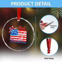 Red White and Blueberries Crystal Glass Ornament Patriotic Vintage American Flag Coquette Bow TS02