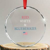 Red White and Blueberries Crystal Glass Ornament Vintage American Flag Patriotic TS02