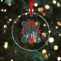 Red White Blue Feminist Pride Crystal Glass Ornament Girls Will Be Girls