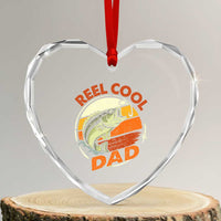 Reel Cool Dad Heart Crystal Glass Ornament Funny Fathers Day Fishing Lover Fisherman