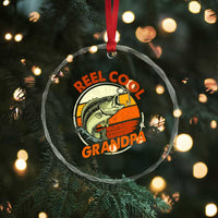 Reel Cool Grandpa Crystal Glass Ornament Funny Fathers Day Dada Fishing Lover Fisherman