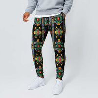 Regalia Stripe Floral Pattern Jogger Pants Colorful Attractive - Wonder Print Shop