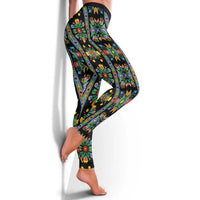 Regalia Stripe Floral Pattern Leggings Colorful Attractive - Wonder Print Shop