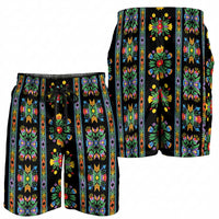 Regalia Stripe Floral Pattern Shorts for Men Colorful Attractive - Wonder Print Shop
