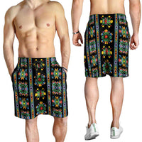 Regalia Stripe Floral Pattern Shorts for Men Colorful Attractive - Wonder Print Shop