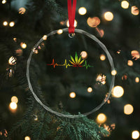 Reggae Weed Crystal Glass Ornament Rasta Marijuana Leaf Heartbeat Weed Lovers 420 TS10