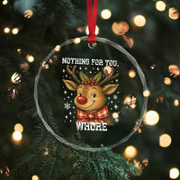 Reindeer Christmas Meme Crystal Glass Ornament Nothing For You Whore TS14
