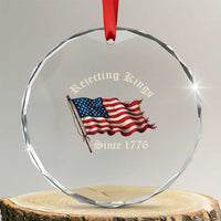 Rejecting Kings Crystal Glass Ornament Since 1776 No Kings In America Retro US Flag TS10
