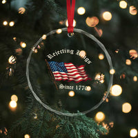 Rejecting Kings Crystal Glass Ornament Since 1776 No Kings In America Retro US Flag - Wonder Print Shop