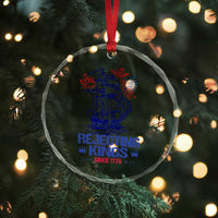 Rejecting Kings Since 1776 Crystal Glass Ornament Vintage Patriotic Ship 4th Of July Fireworks - Wonder Print Shop