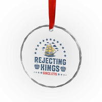 Rejecting Kings Since 1776 Crystal Glass Ornament Vintage Patriotic Ship No King In America TS02