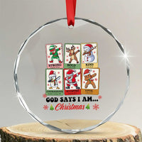 Religious Xmas Crystal Glass Ornament God Says I Am Christian Bible TS10