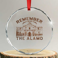Remember The Alamo Crystal Glass Ornament Texas Souvenir History San Antonio Pride TS10