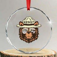Resist Bear Retro Vintage Crystal Glass Ornament TS02