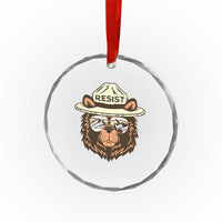 Resist Bear Retro Vintage Crystal Glass Ornament TS02