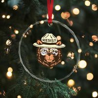 Resist Bear Retro Vintage Crystal Glass Ornament TS02