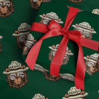 Resist Bear Retro Vintage Wrapping Paper Roll - Wonder Print Shop