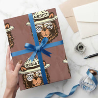 Resist Bear Retro Vintage Wrapping Paper Roll - Wonder Print Shop