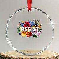 Resist Floral Crystal Glass Ornament Retro Botanical Graphic TS02