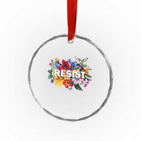 Resist Floral Crystal Glass Ornament Retro Botanical Graphic TS02