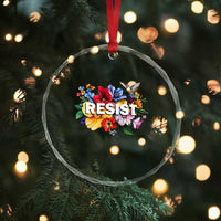 Resist Floral Crystal Glass Ornament Retro Botanical Graphic TS02