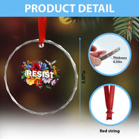 Resist Floral Crystal Glass Ornament Retro Botanical Graphic TS02