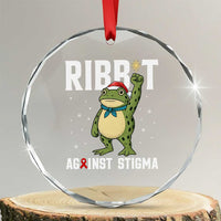 Resist Frog AIDS Awareness Christmas Crystal Glass Ornament Funny Portland Activist Meme HIV Support Red Ribbon TS14