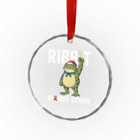 Resist Frog AIDS Awareness Christmas Crystal Glass Ornament Funny Portland Activist Meme HIV Support Red Ribbon TS14