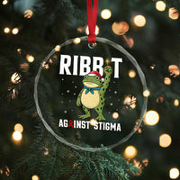 Resist Frog AIDS Awareness Christmas Crystal Glass Ornament Funny Portland Activist Meme HIV Support Red Ribbon - Wonder Print Shop