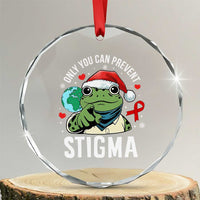 Resist Frog AIDS Awareness Christmas Crystal Glass Ornament Only You Can Prevent Stigma TS14